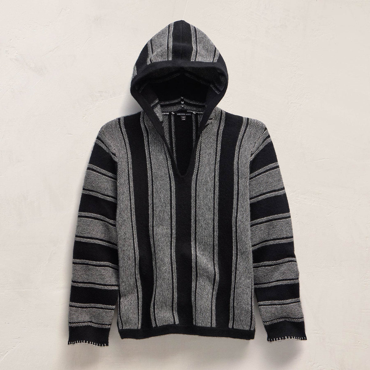 Mens Poncho in Black Stripe | James Perse Los Angeles