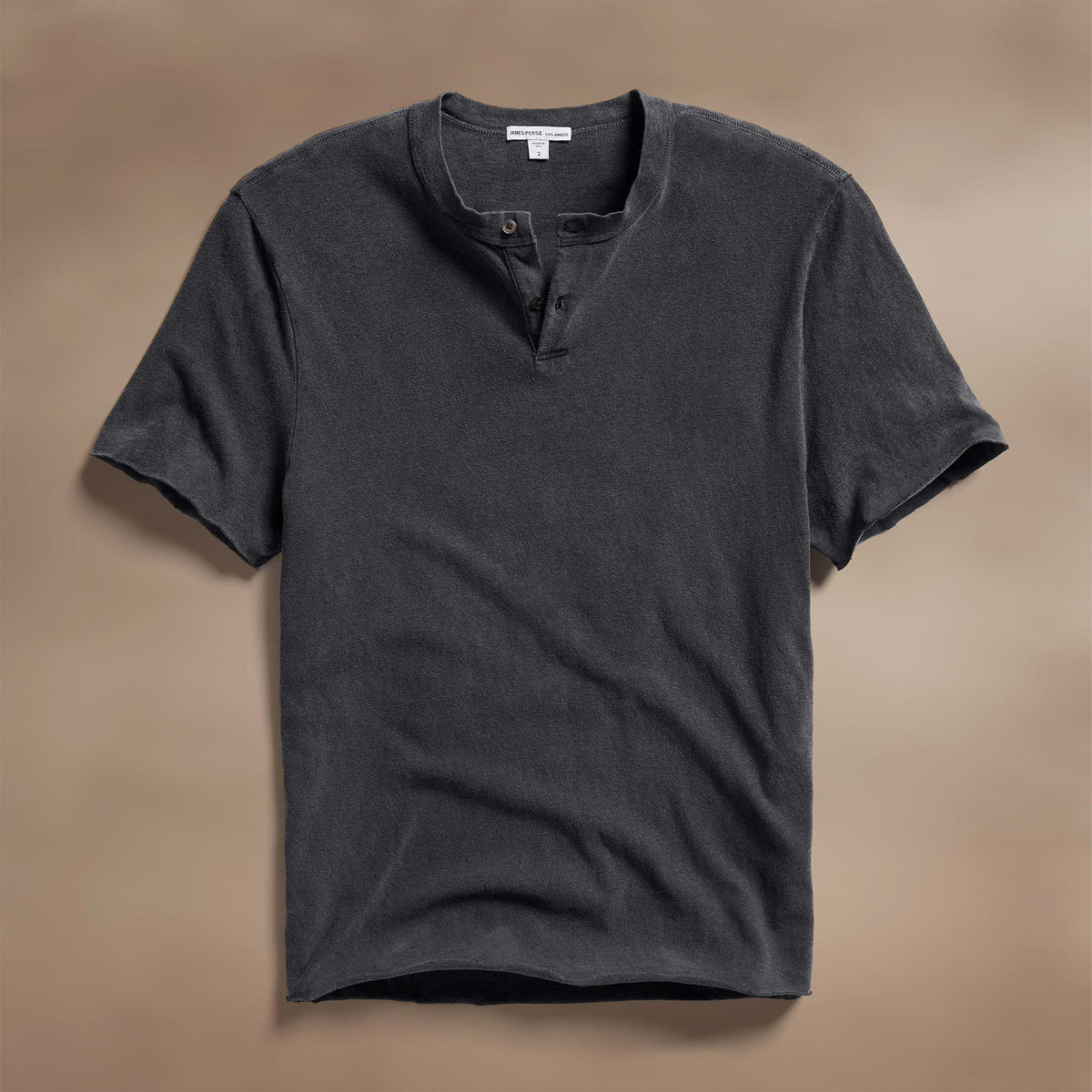 Slub Jersey Short Sleeve Henley in Magma Pigment | James Perse Los Angeles