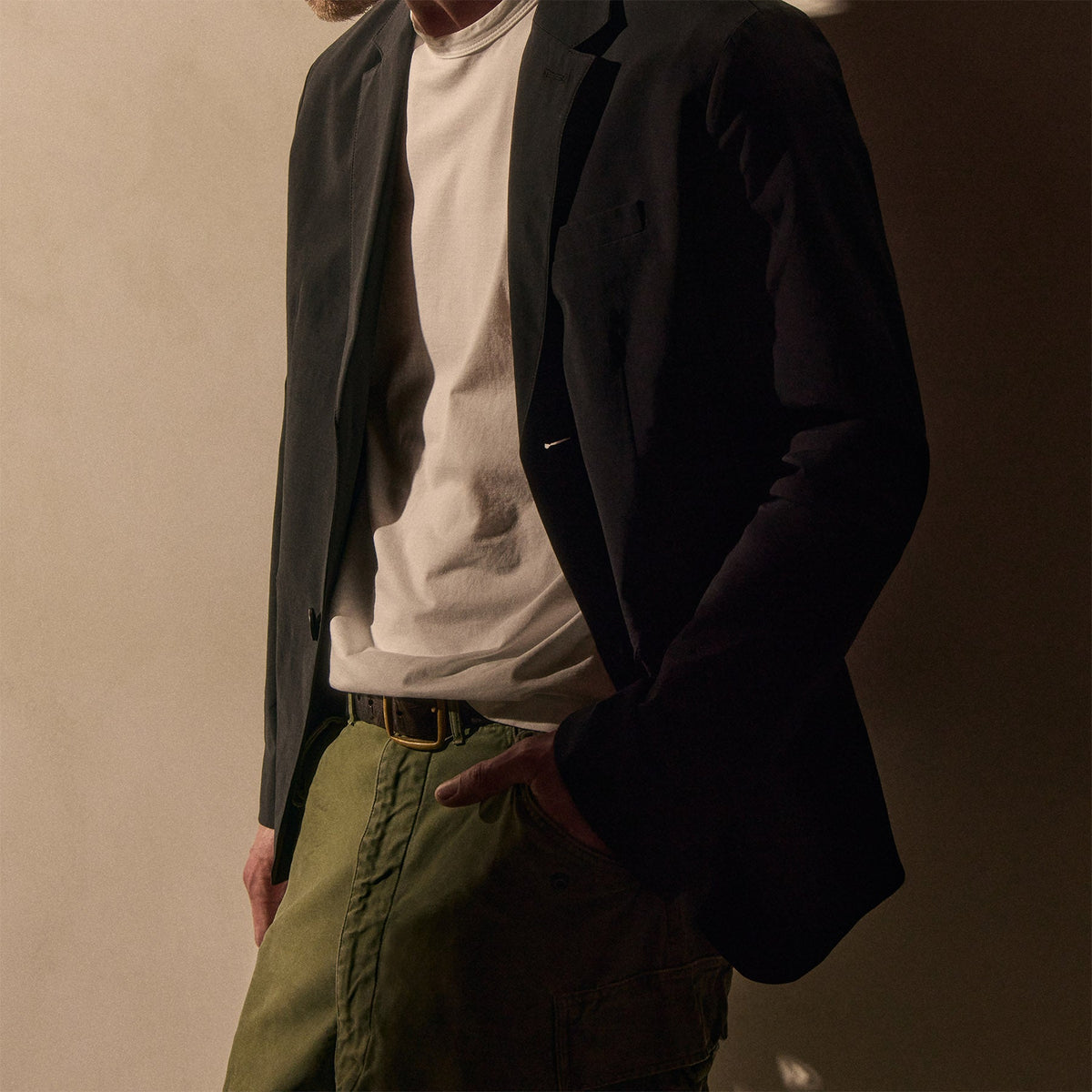 Cotton Poplin Blazer in Black | James Perse Los Angeles