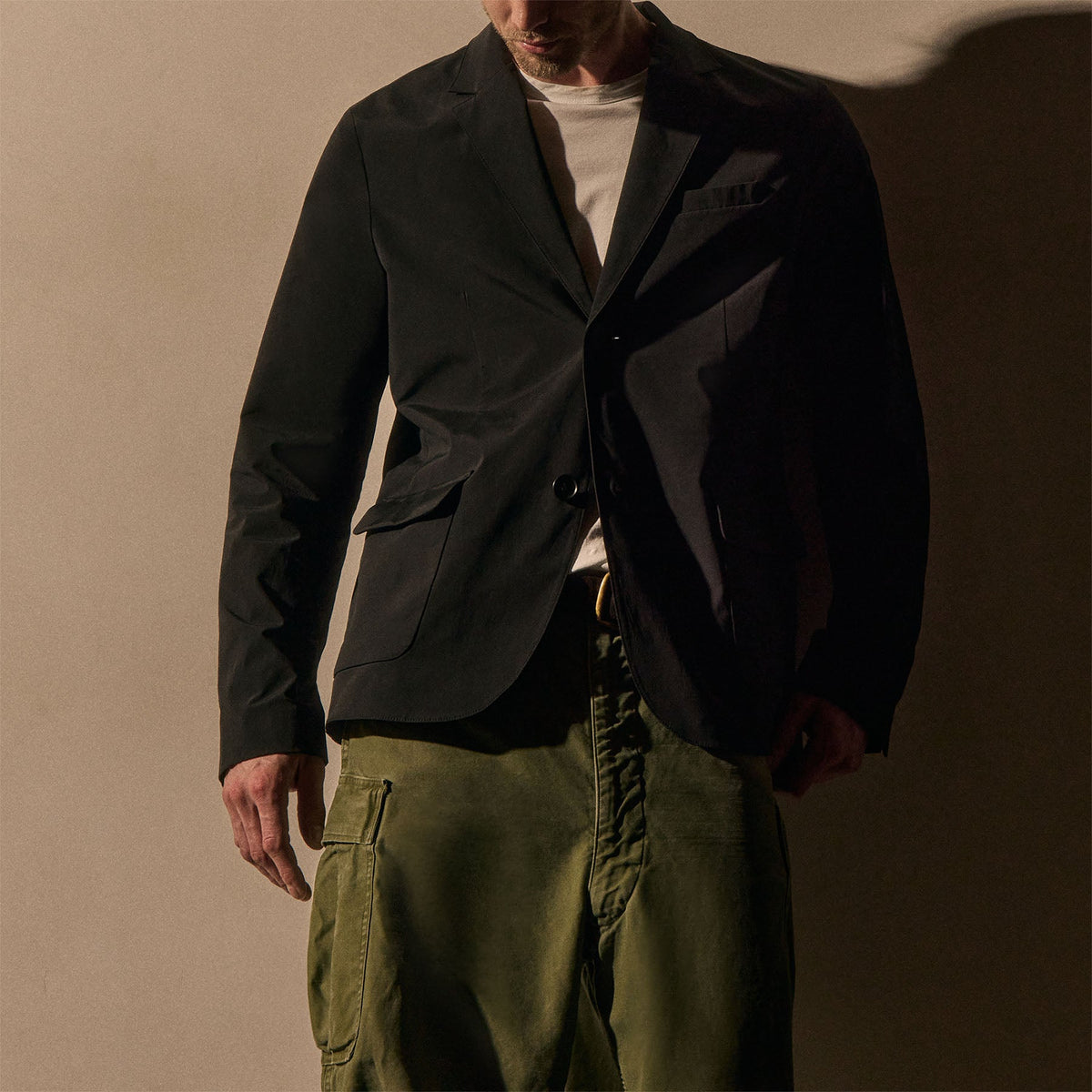 Cotton Poplin Blazer in Black | James Perse Los Angeles