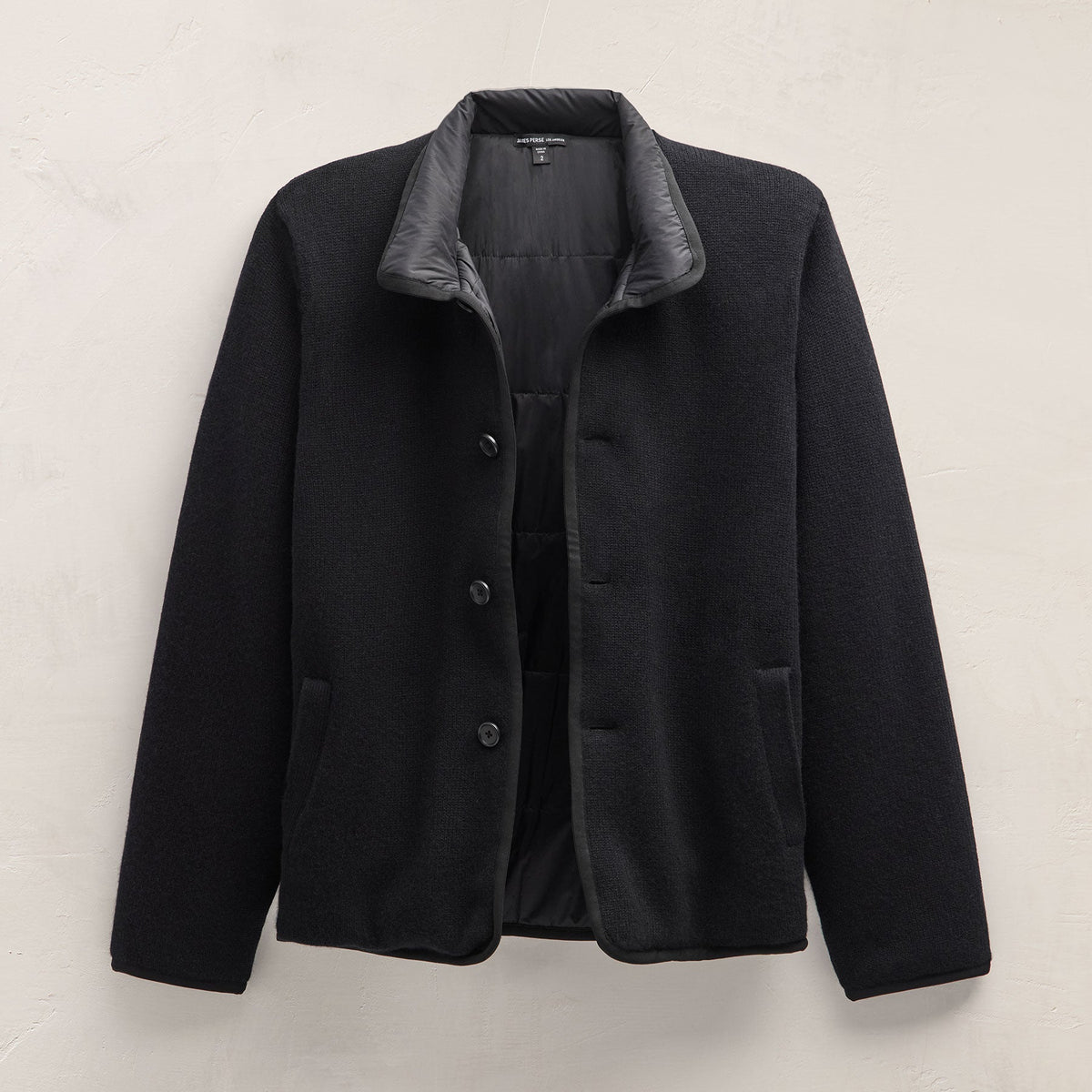 Recycled Cashmere Carcoat in Black/Black | James Perse Los Angeles