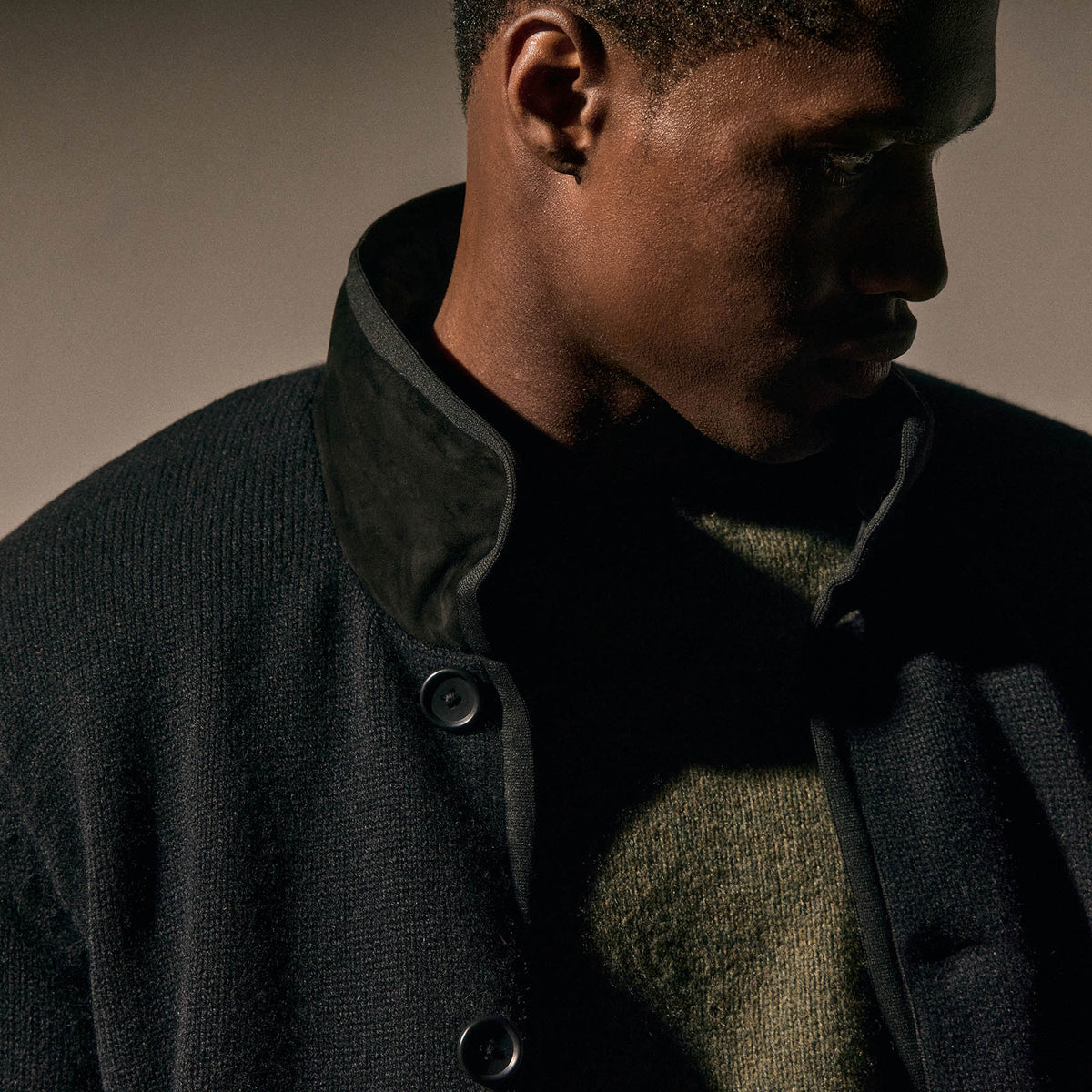 Recycled Cashmere Carcoat in Black/Black | James Perse Los Angeles
