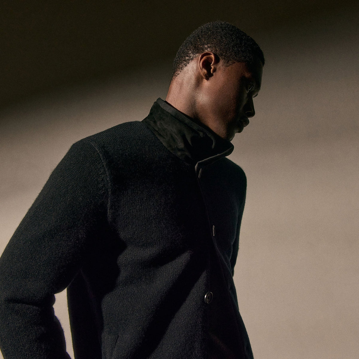 Recycled Cashmere Carcoat in Black/Black | James Perse Los Angeles