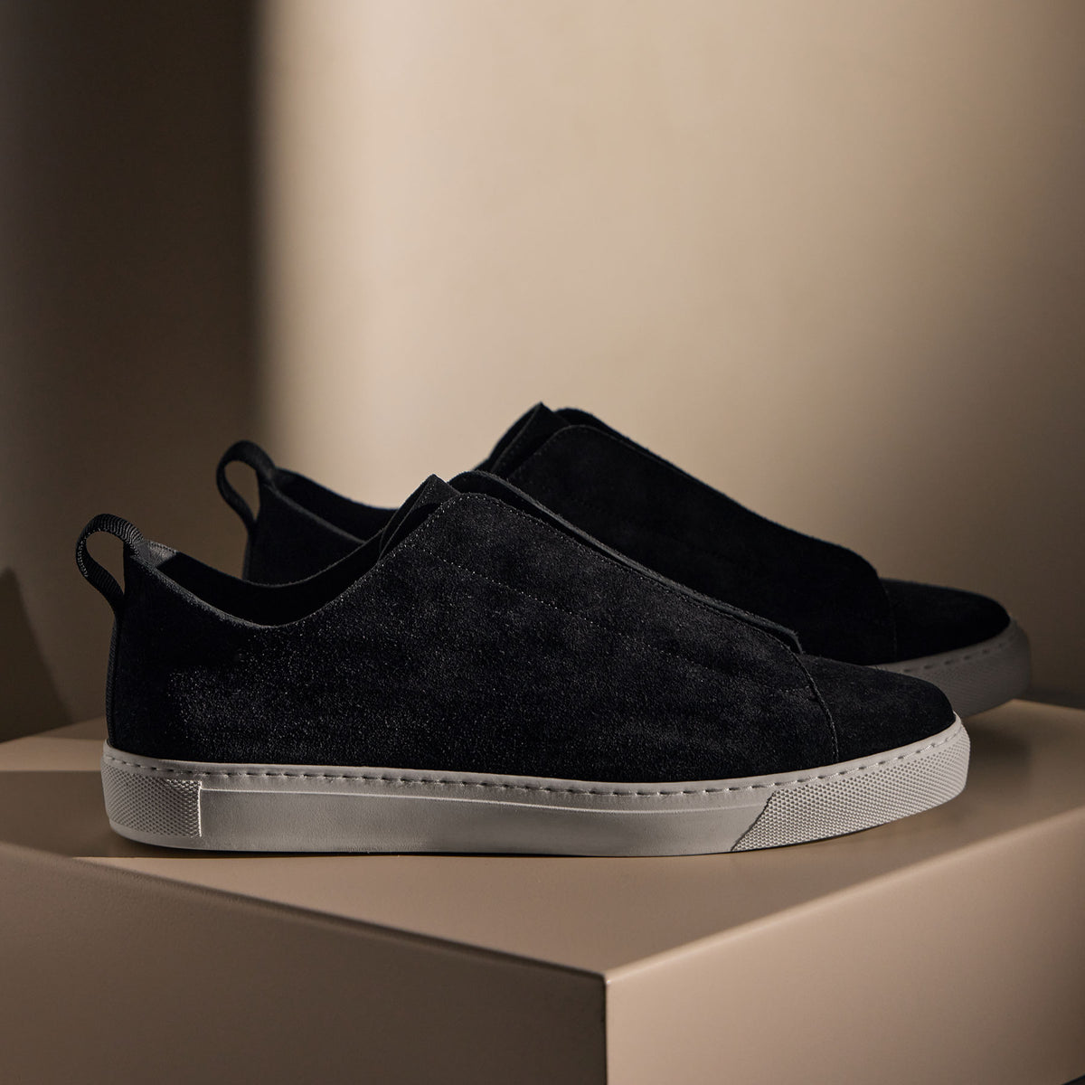 Suede Solstice Sneaker in Black | James Perse Los Angeles