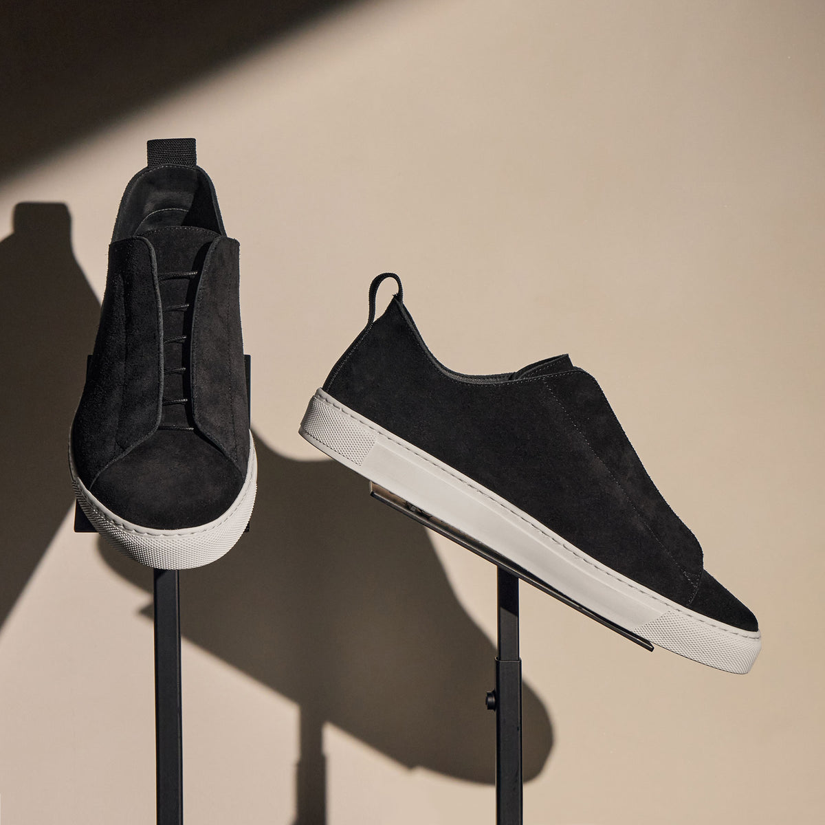 Suede Solstice Sneaker in Black | James Perse Los Angeles