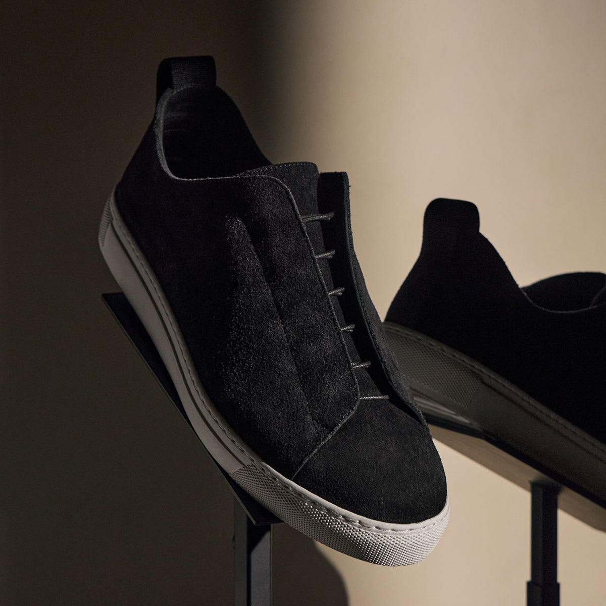 Suede Solstice Sneaker in Black | James Perse Los Angeles