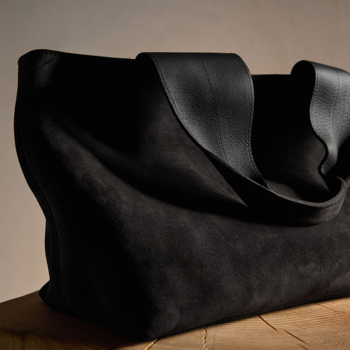Suede Tote Bag in Black | James Perse Los Angeles