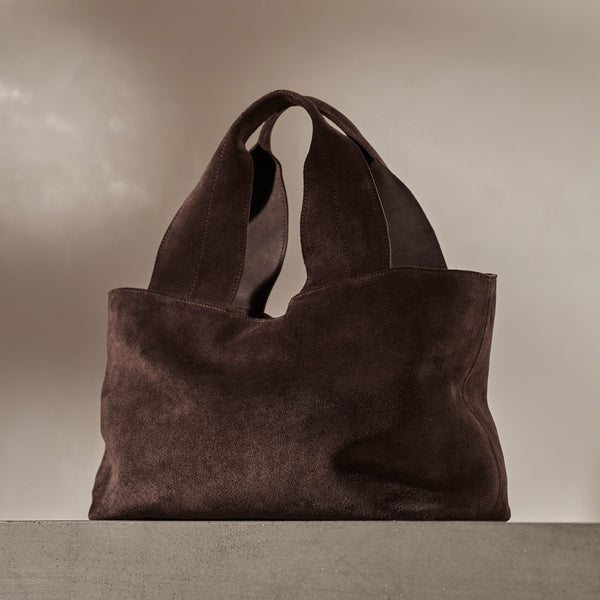 Suede Tote Bag in Cafe | James Perse Los Angeles