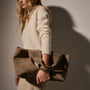 Suede Tote Bag in String | James Perse Los Angeles