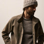 Lightweight Textured Cashmere Beanie in Beige Melange | James Perse Los Angeles / Mens