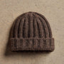Lightweight Textured Cashmere Beanie in Bark | James Perse Los Angeles