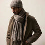 Lightweight Cashmere Cableknit Scarf in Beige Melange | James Perse Los Angeles/ Mens