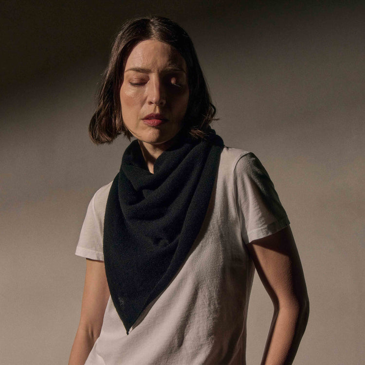 Open Knit Cashmere Scarf in Black | James Perse Los Angeles / Womens