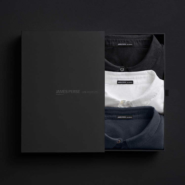 Men's Brushed Lotus Polo Gift Set In Black/Deep/White | James Perse Los Angeles
