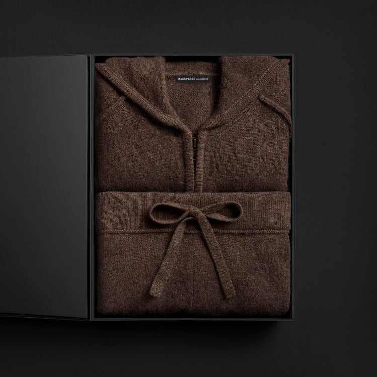 Women's Recycled Cashmere Track Jacket & Recycled Cashmere Wide Leg Pant Gift Set In Porcupine | James Perse Los Angeles