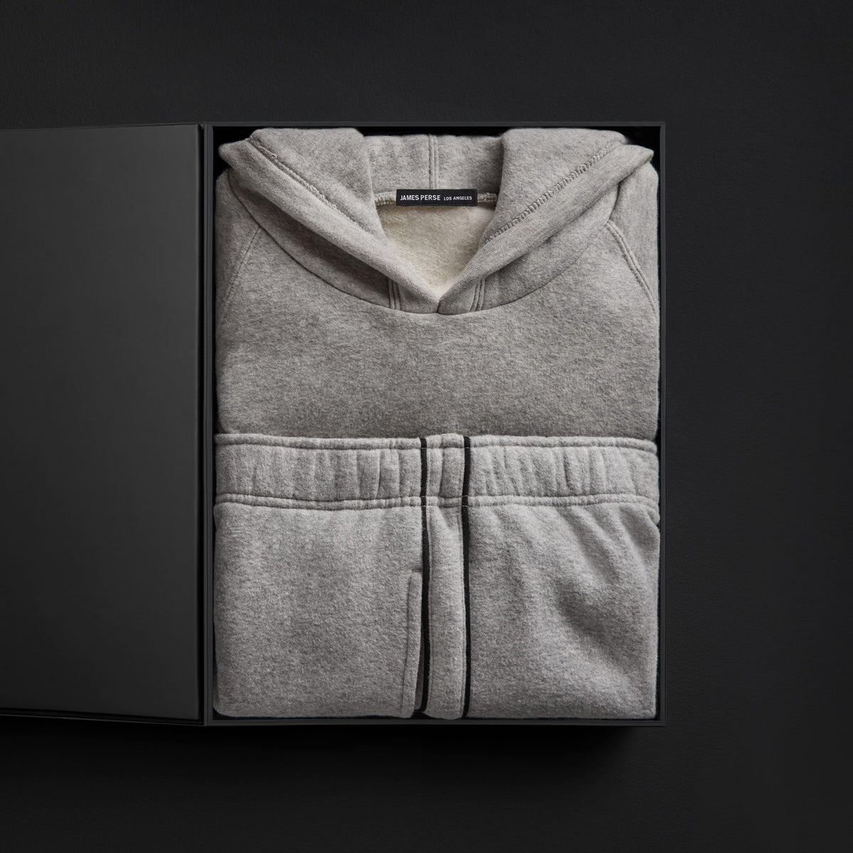 Men's Cozy Fleece Zip Hoodie & Cozy Sweat Pant With Piping Gift Set In Heather Grey | James Perse Los Angeles