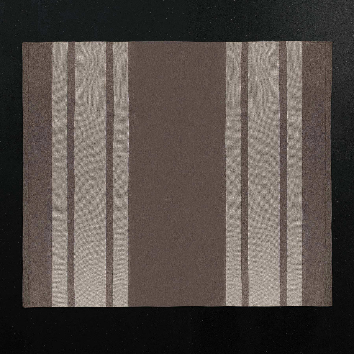 Baja Stripe Knit Blanket in Taupe Melange/Ivory | James Perse Los Angeles