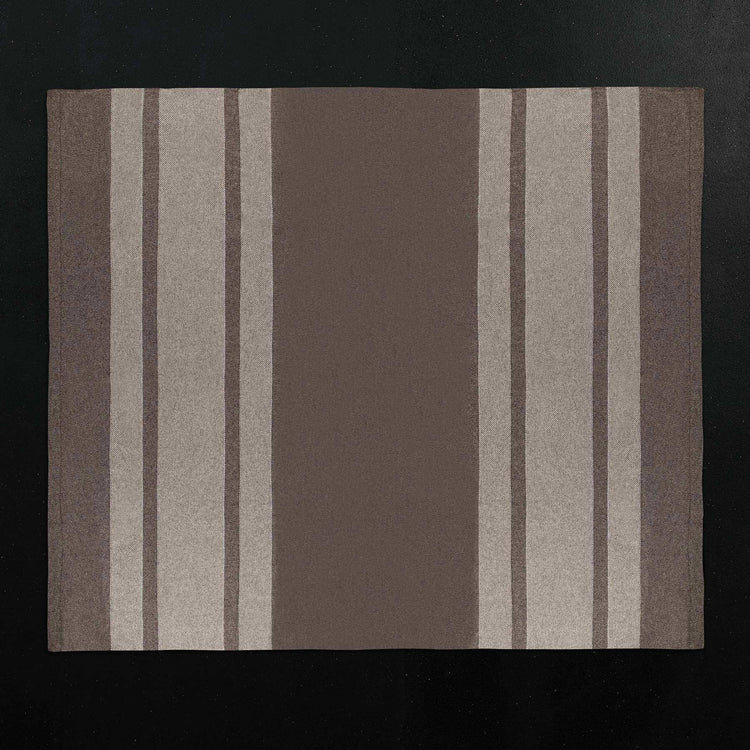 Baja Stripe Knit Blanket in Taupe Melange/Ivory | James Perse Los Angeles