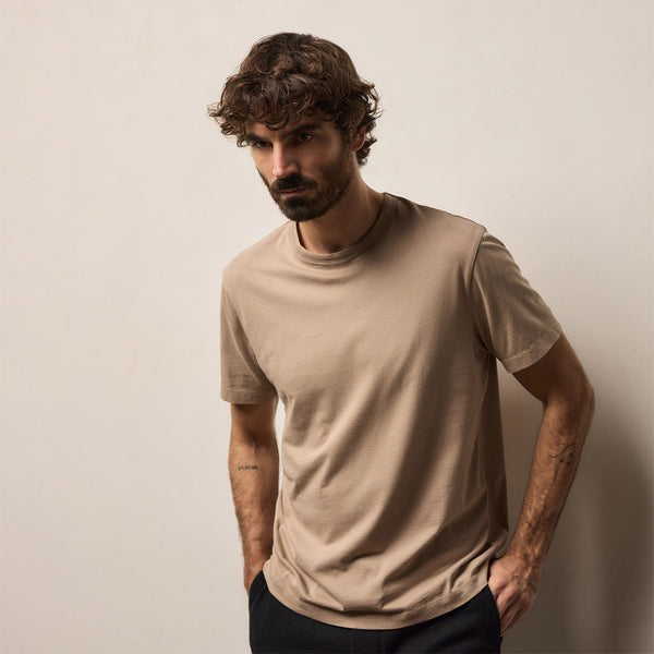 Brushed Lotus Crew in Coffee | James Perse Los Angeles