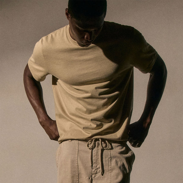 Brushed Lotus Crew in Light Khaki | James Perse Los Angeles