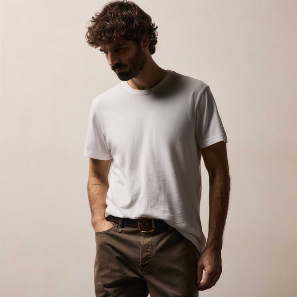 Brushed Lotus Crew in White | James Perse Los Angeles