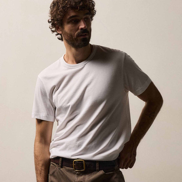 Brushed Lotus Crew in White | James Perse Los Angeles