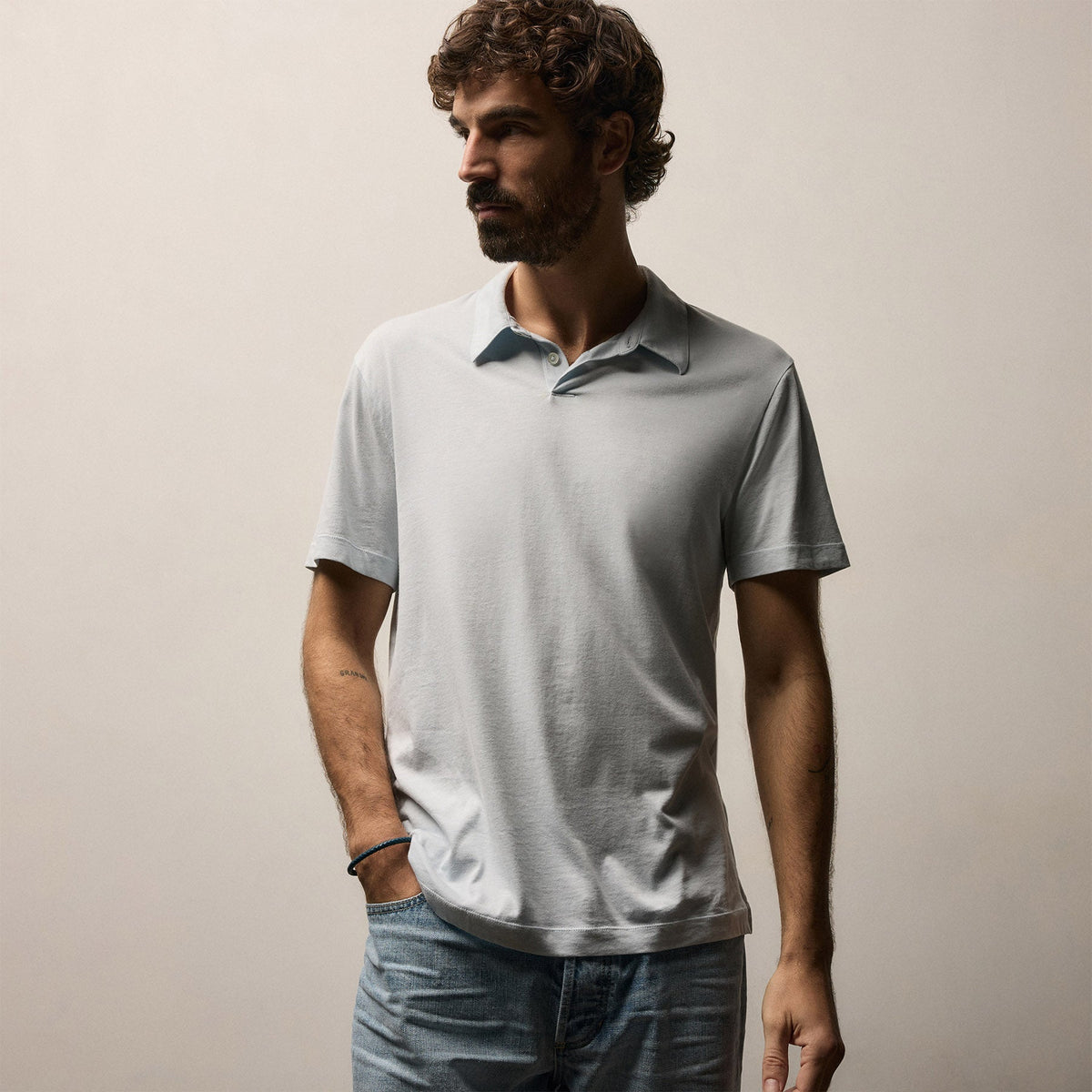 Brushed Lotus Polo in Memory | James Perse Los Angeles