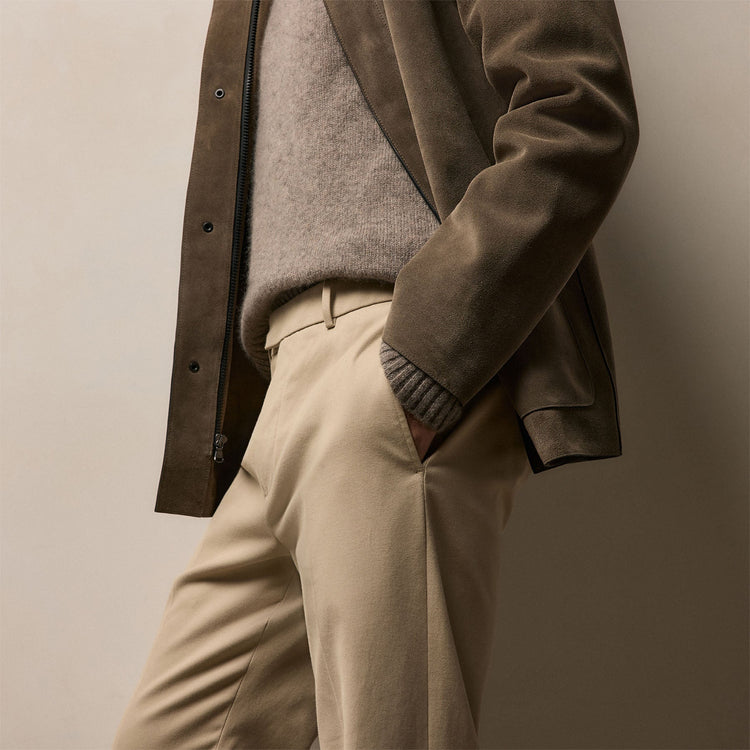 Cashmere Touch Twill Trouser in Stone | James Perse Los Angeles