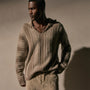 Mens Poncho in Natural Stripe | James Perse Los Angeles