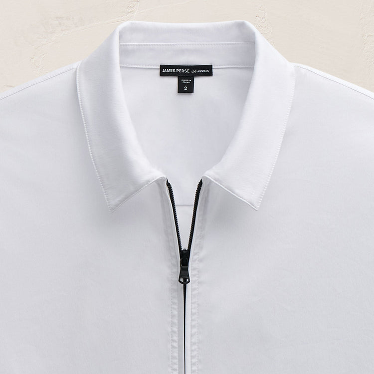 Zip Up Shirt in White | James Perse Los Angeles