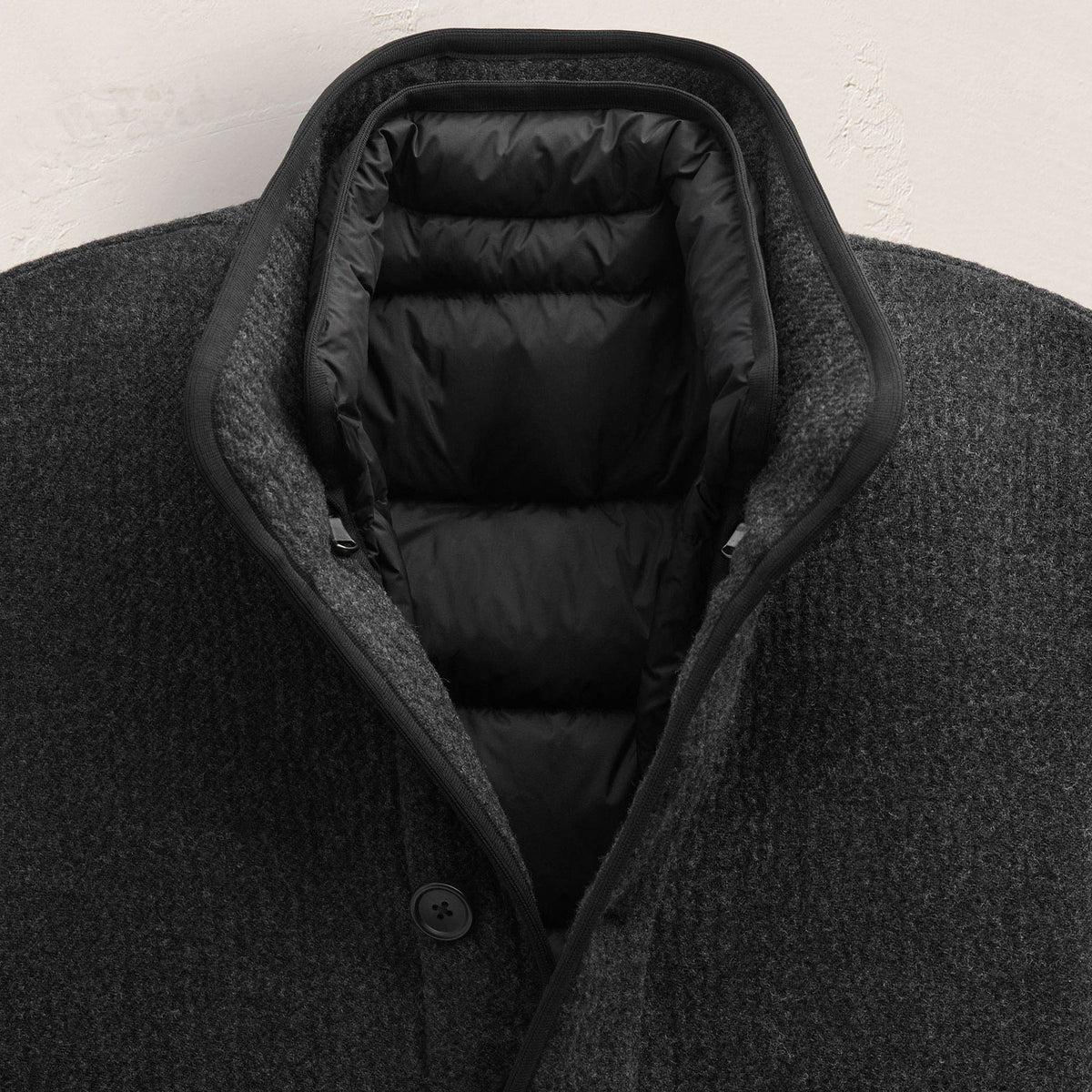 Double Faced Wool Jacket in Coal/Black | James Perse Los Angeles