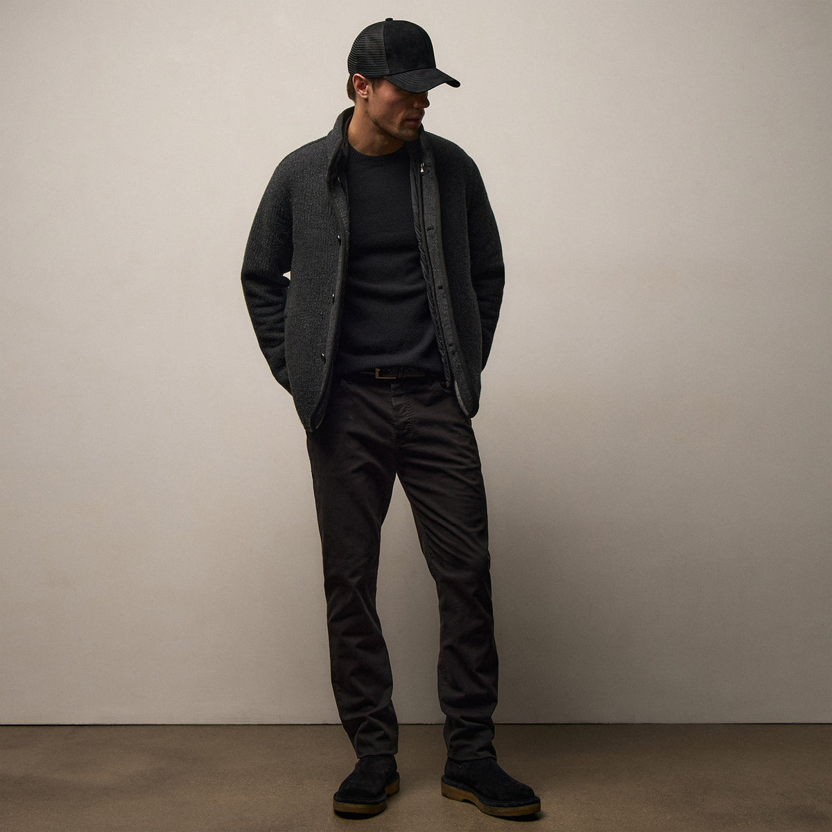 Double Faced Wool Jacket - Coal/Black