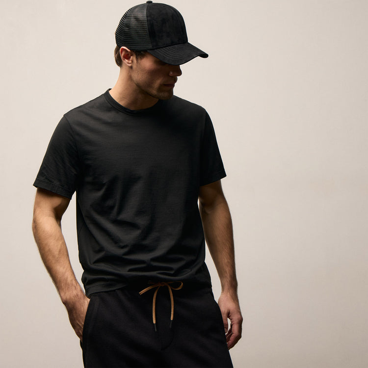 Lotus Jersey Double Ply Crew - Black
