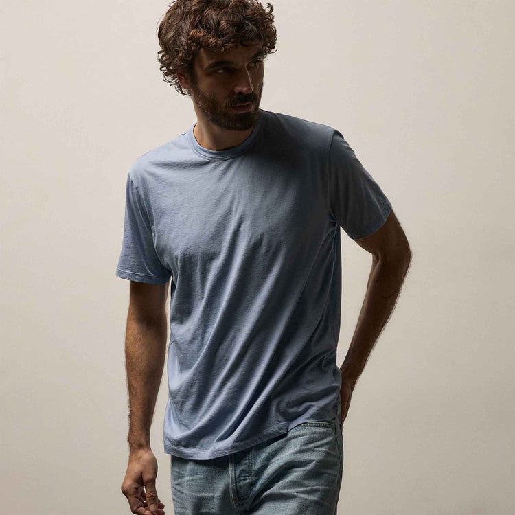 Luxe Lotus Jersey Tee in Ocean | James Perse Los Angeles