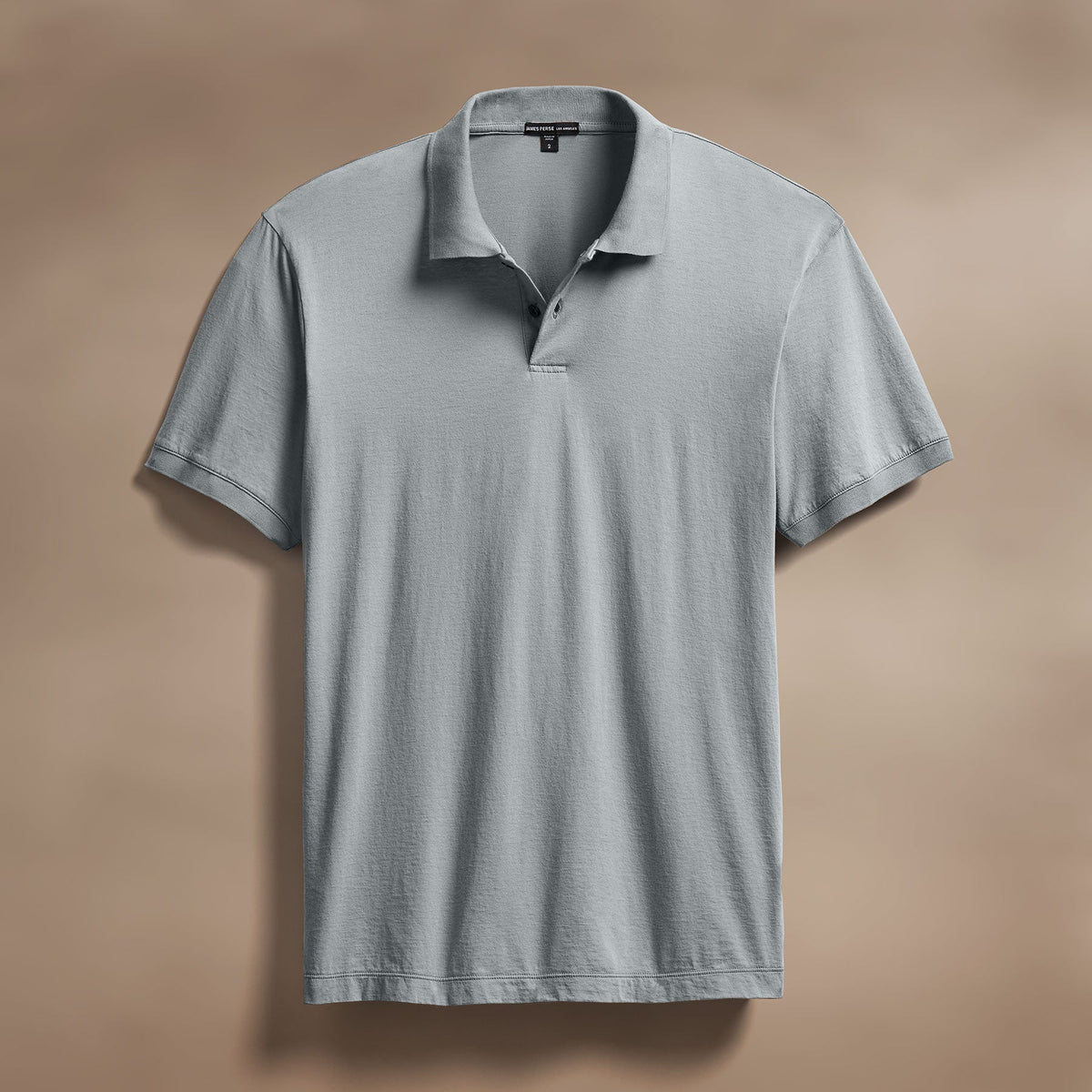 Luxe Lotus Jersey Polo in Grey Sky | James Perse Los Angeles