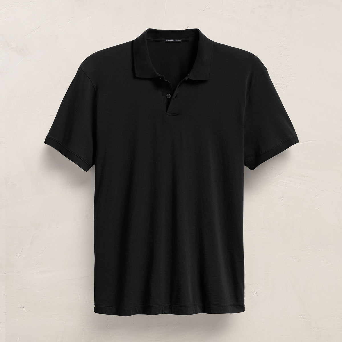 Luxe Lotus Jersey Polo in Black | James Perse Los Angeles