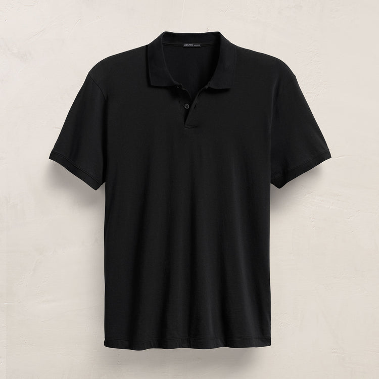 Luxe Lotus Jersey Polo in Black | James Perse Los Angeles