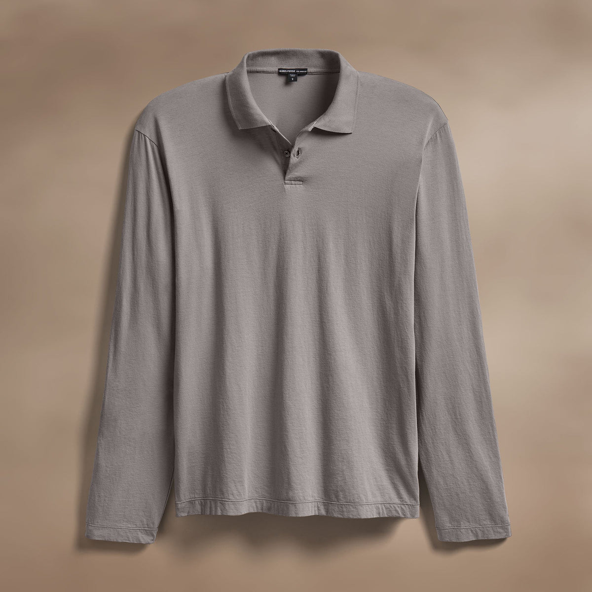 Luxe Lotus Jersey Long Sleeve Polo in Wolf | James Perse Los Angeles