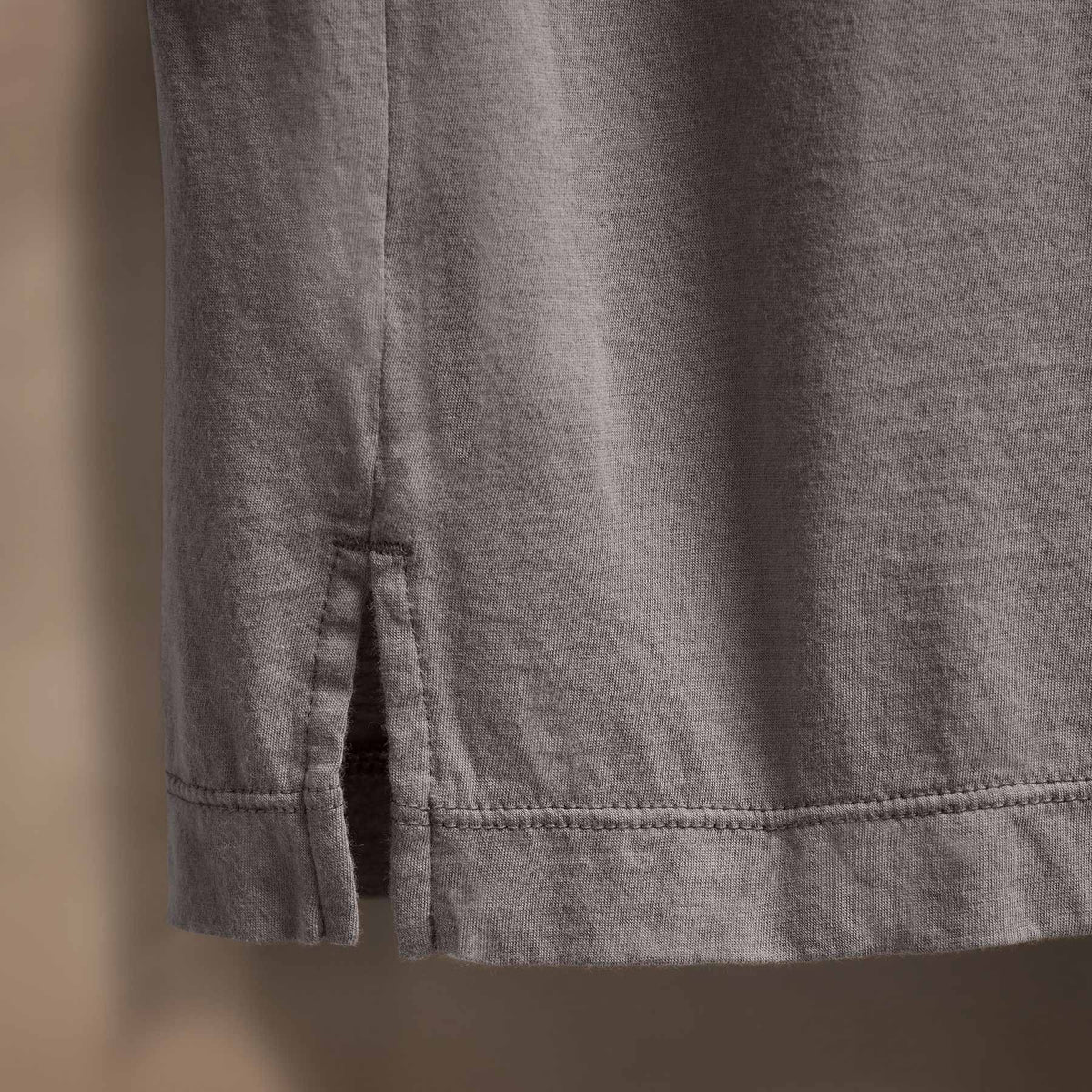 Luxe Lotus Jersey Long Sleeve Polo in Wolf | James Perse Los Angeles