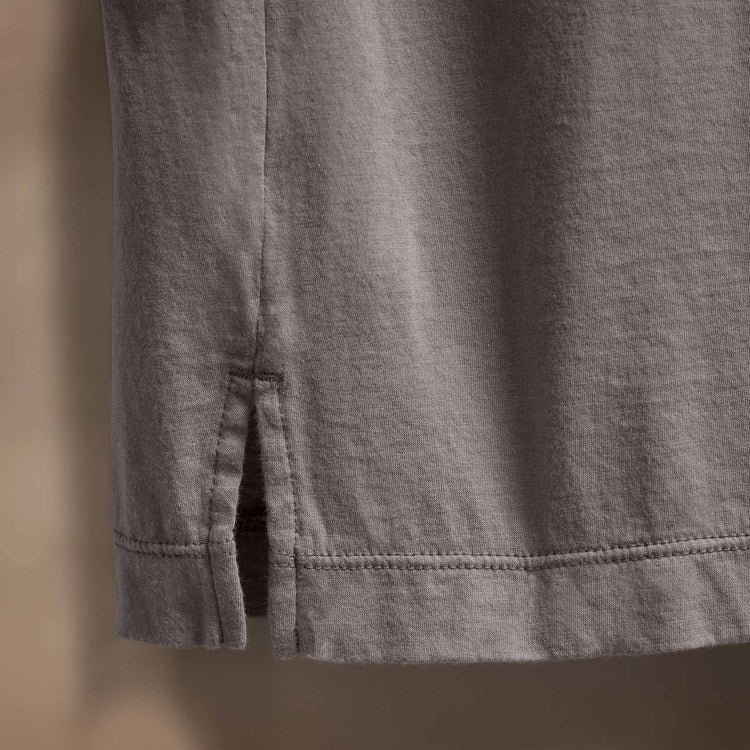 Luxe Lotus Jersey Long Sleeve Polo in Wolf | James Perse Los Angeles