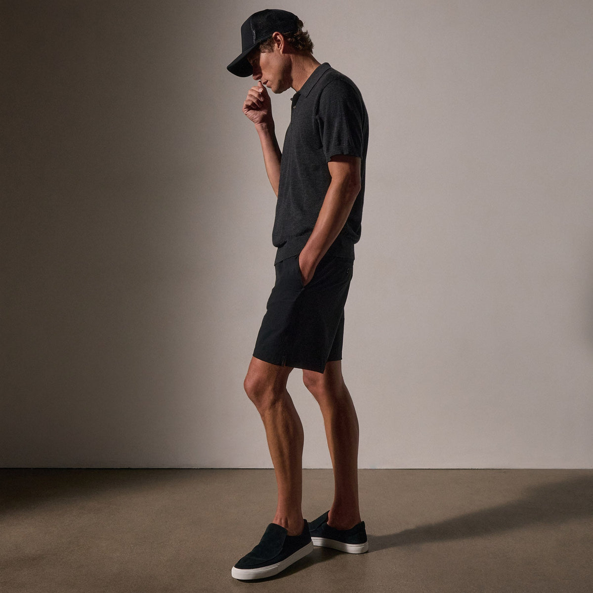 Golf Short in Black | James Perse Los Angeles