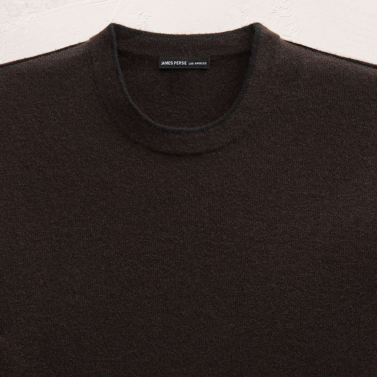 Italian Spun Cashmere Crewneck in Kona/Black | James Perse Los Angeles