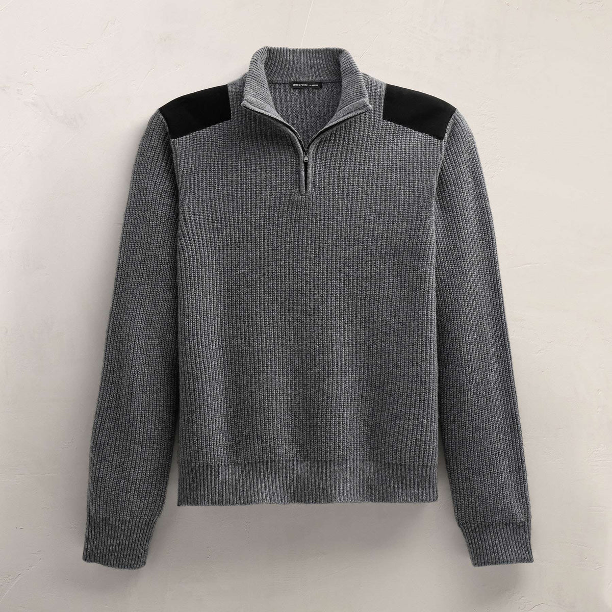 Italian Spun Cashmere Half Zip in Mid Grey | James Perse Los Angeles