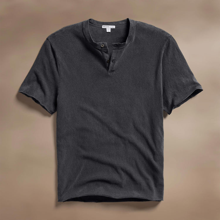 Slub Jersey Short Sleeve Henley in Magma Pigment | James Perse Los Angeles