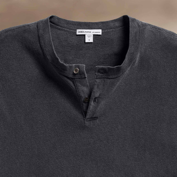 Slub Jersey Short Sleeve Henley in Magma Pigment | James Perse Los Angeles