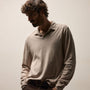 Slub Jersey Long Sleeve Open Polo in Stone Pigment | James Perse Los Angeles
