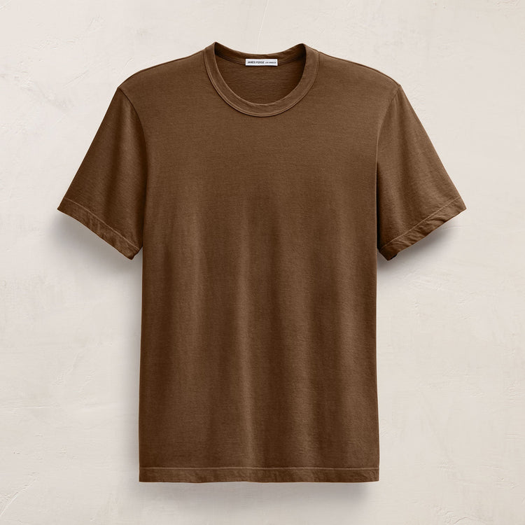 Short Sleeve Crew Neck in Gingerbread Pigment | James Perse Los Angeles