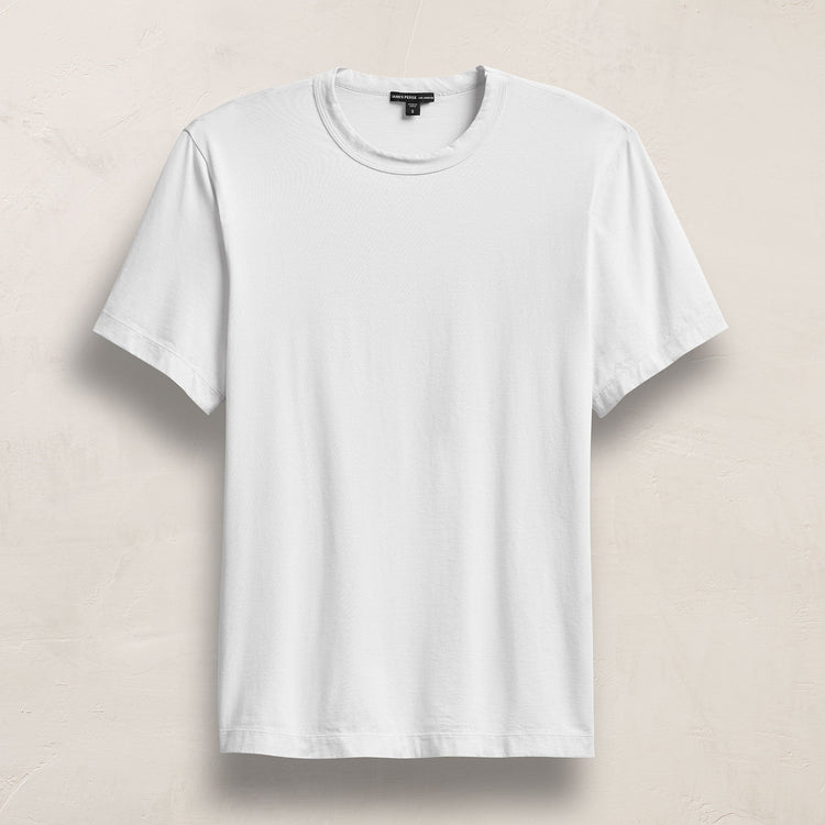 Heavy Luxe Jersey Crew in White | James Perse Los Angeles