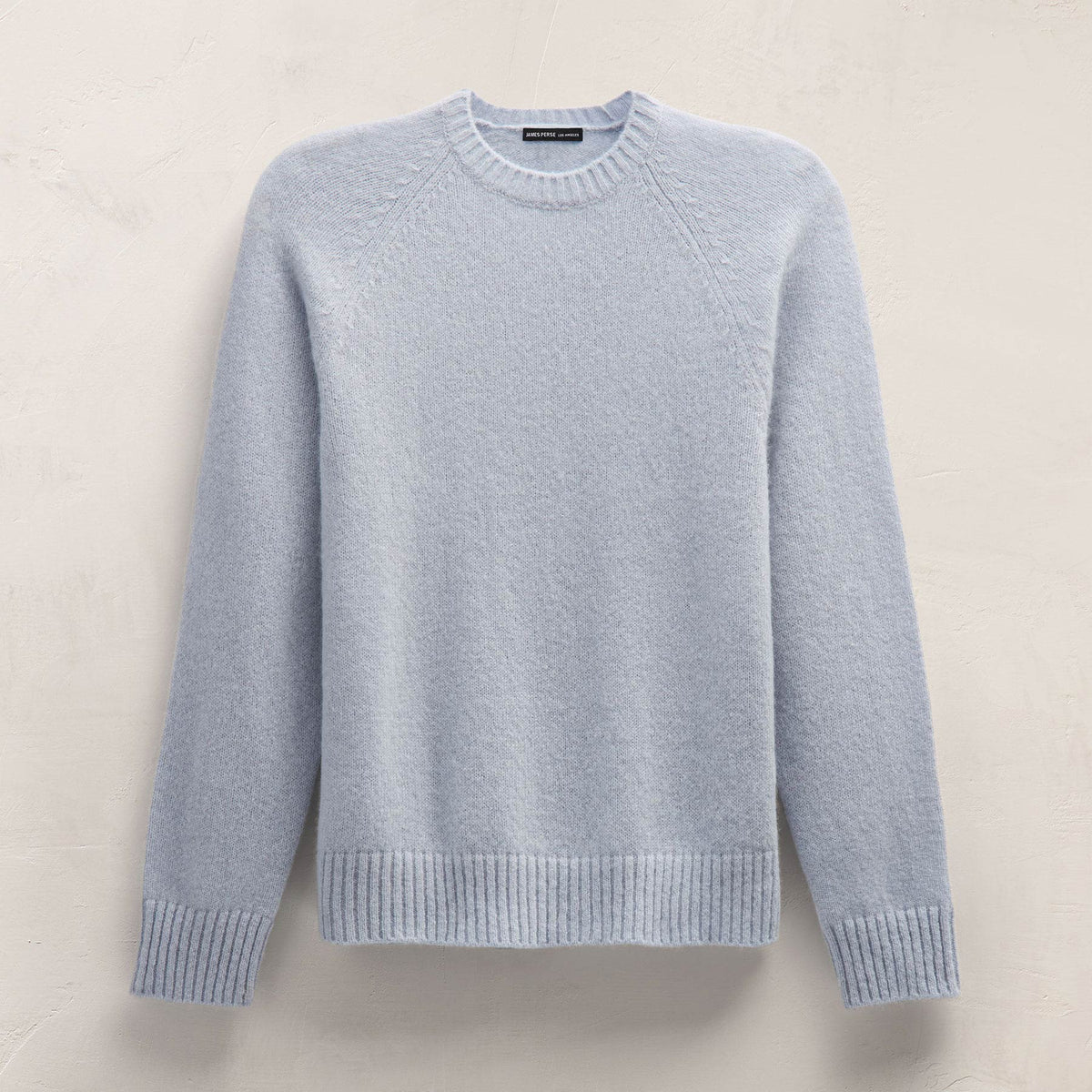 Lightweight Textured Cashmere Crew in Pale Blue | James Perse Los Angeles