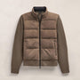 Suede Front Zip Up Sweater in Caribou | James Perse Los Angeles